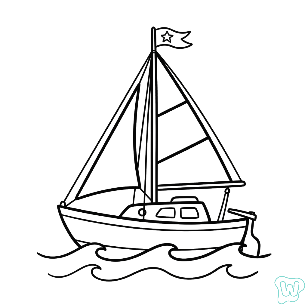 Barco de Vela para colorear gratis