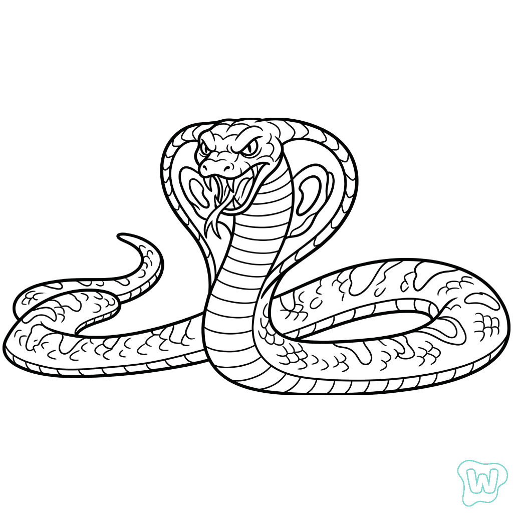 páginas para colorear lindas y fáciles de Cobra