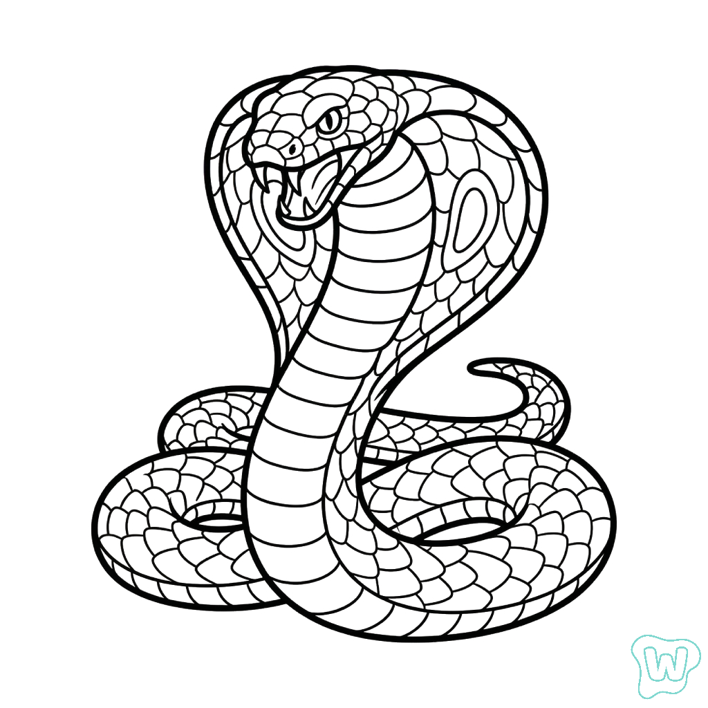 páginas para colorear gratis Cobra para adultos