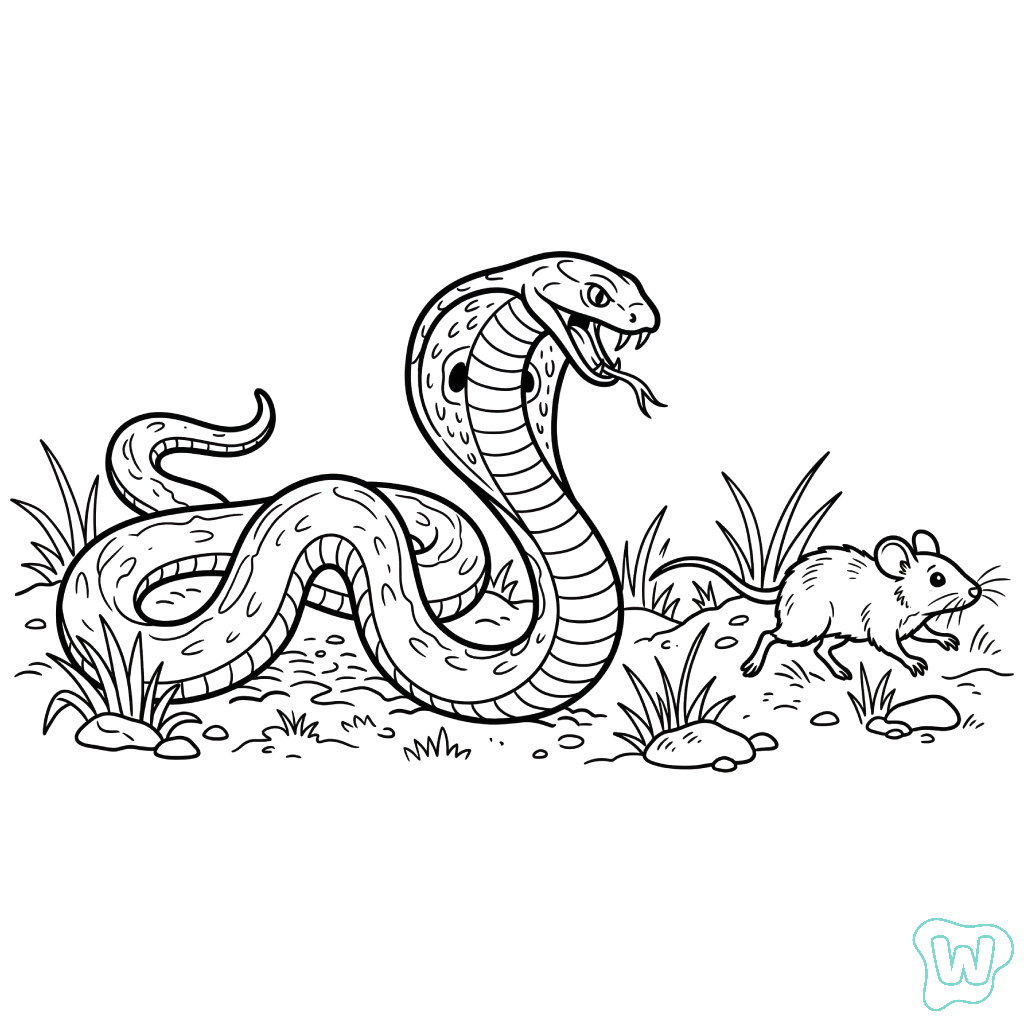 Cobra para colorear y Imprimir PDF gratis