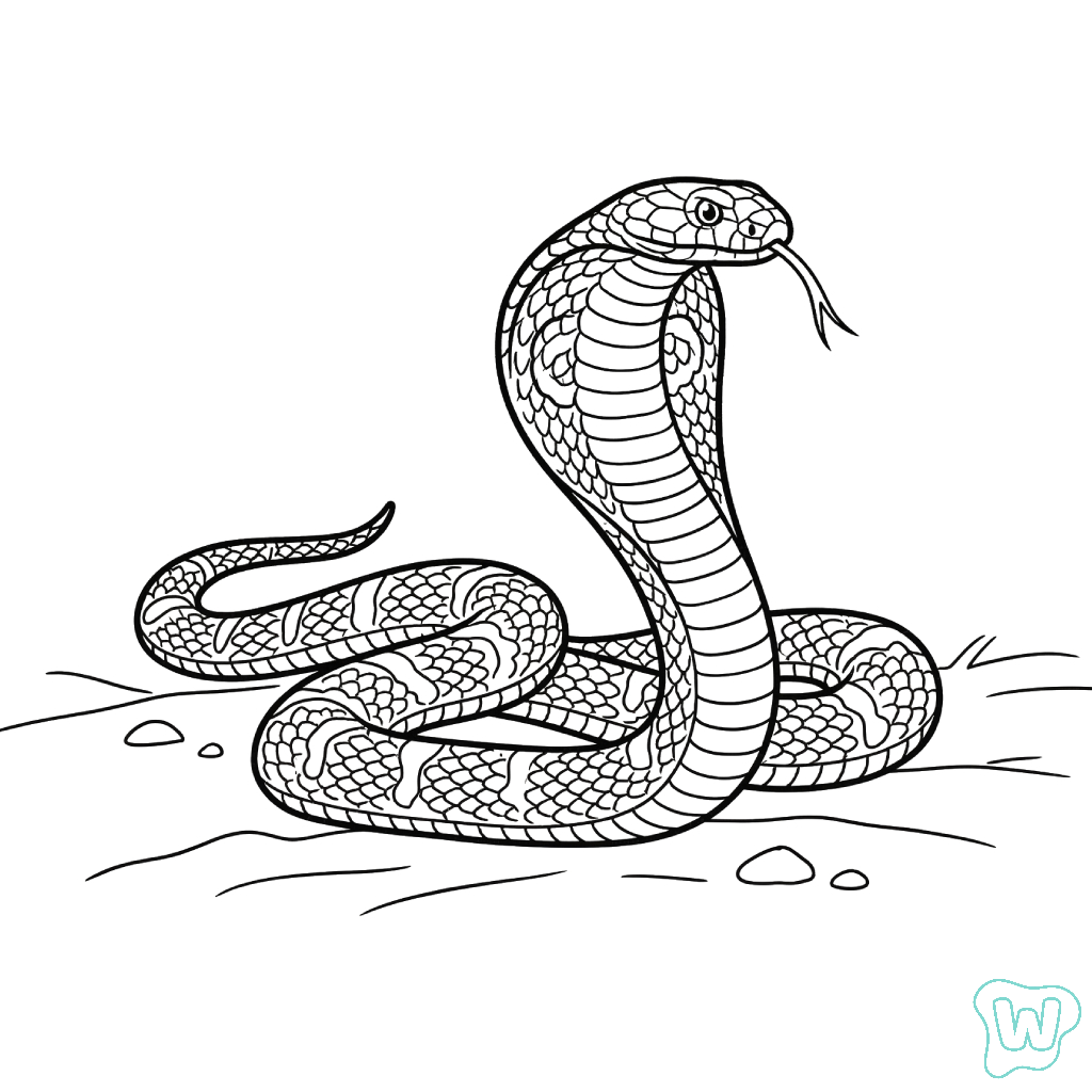 páginas para colorear detalladas de Cobra