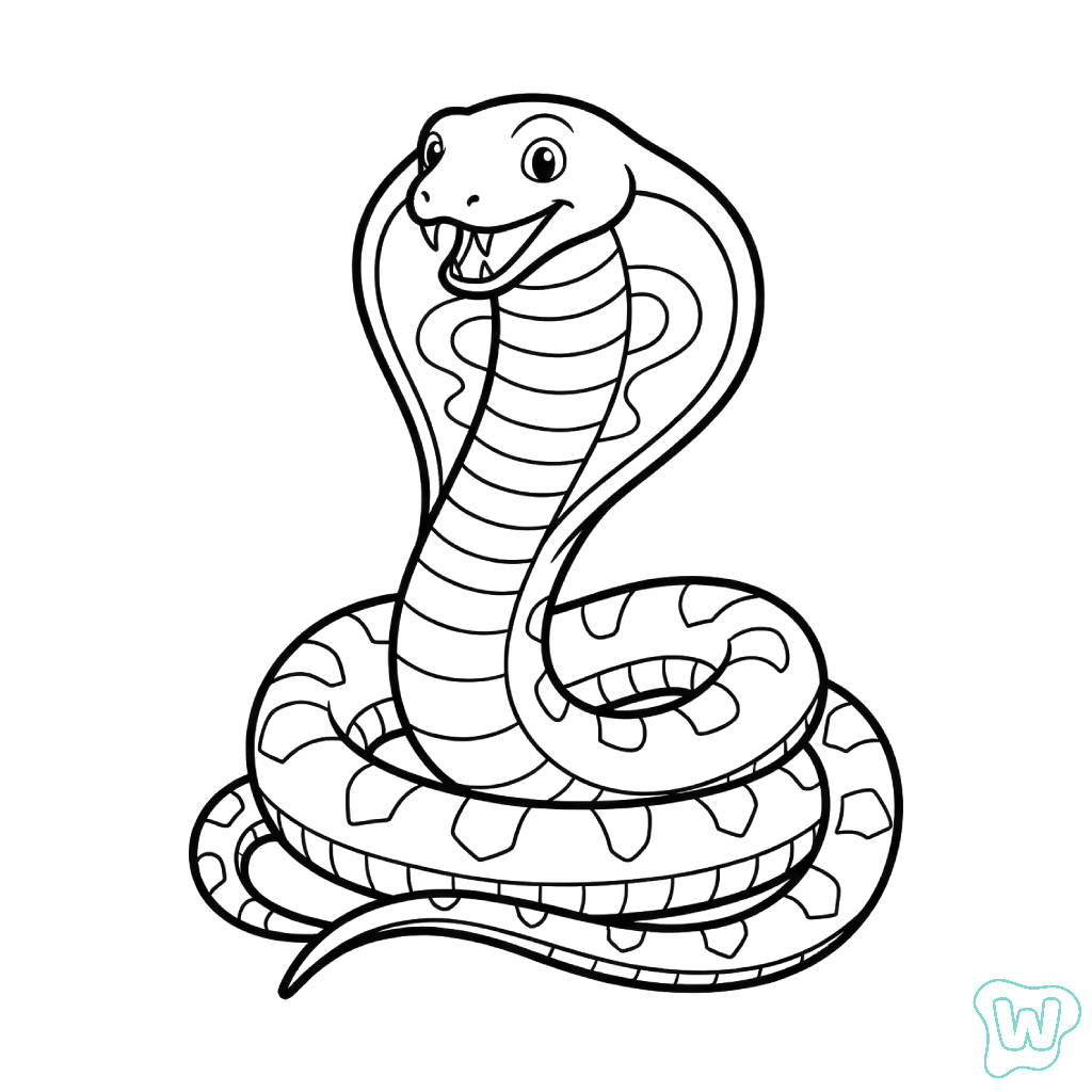 Cobra páginas para colorear de adornos