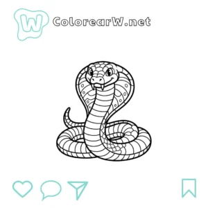 Cobra para colorear (PDF para imprimir gratis) thumbnail