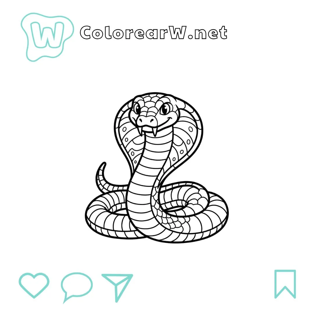 Cobra para colorear (PDF para imprimir gratis) thumbnail