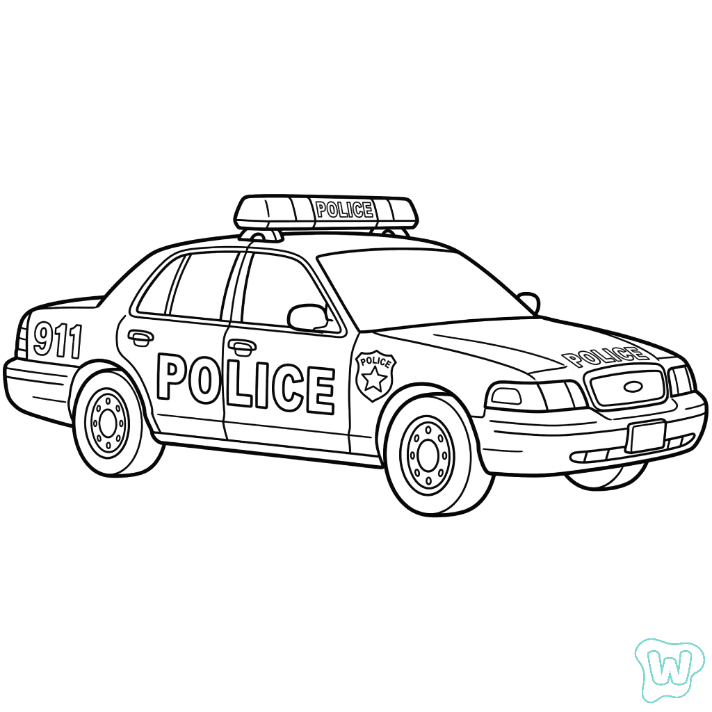 dibujos para colorear Coche de Policía para coloear