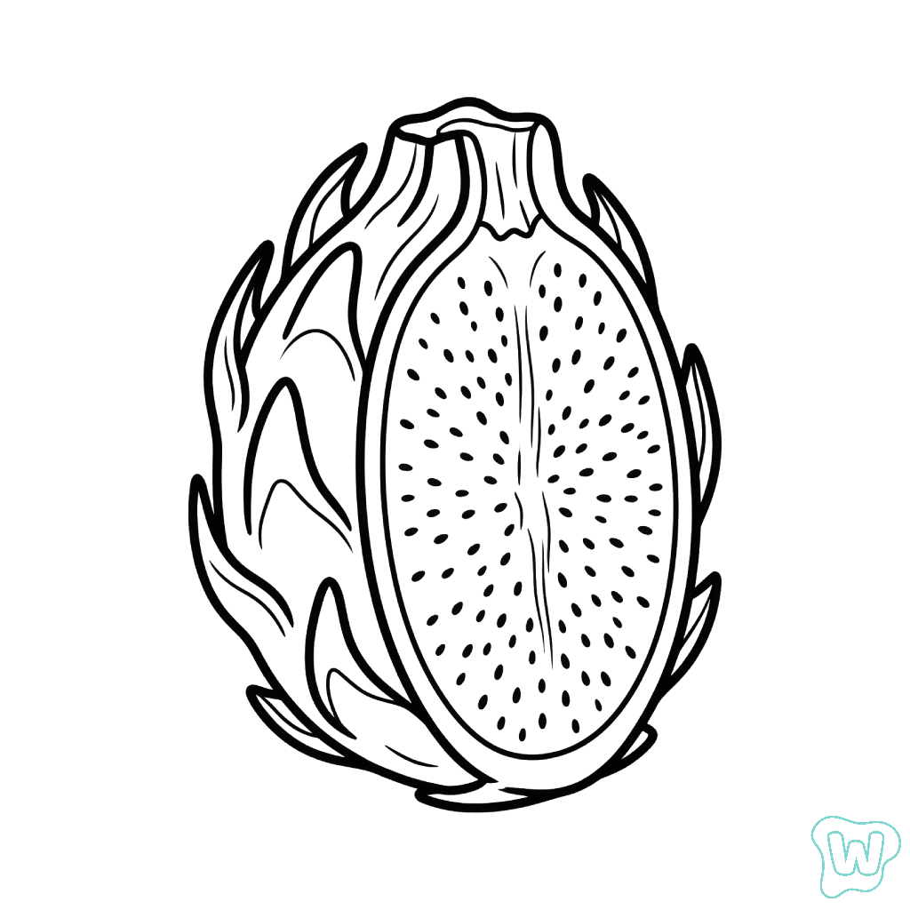 páginas para colorear imprimibles Fruta del dragón para adultos