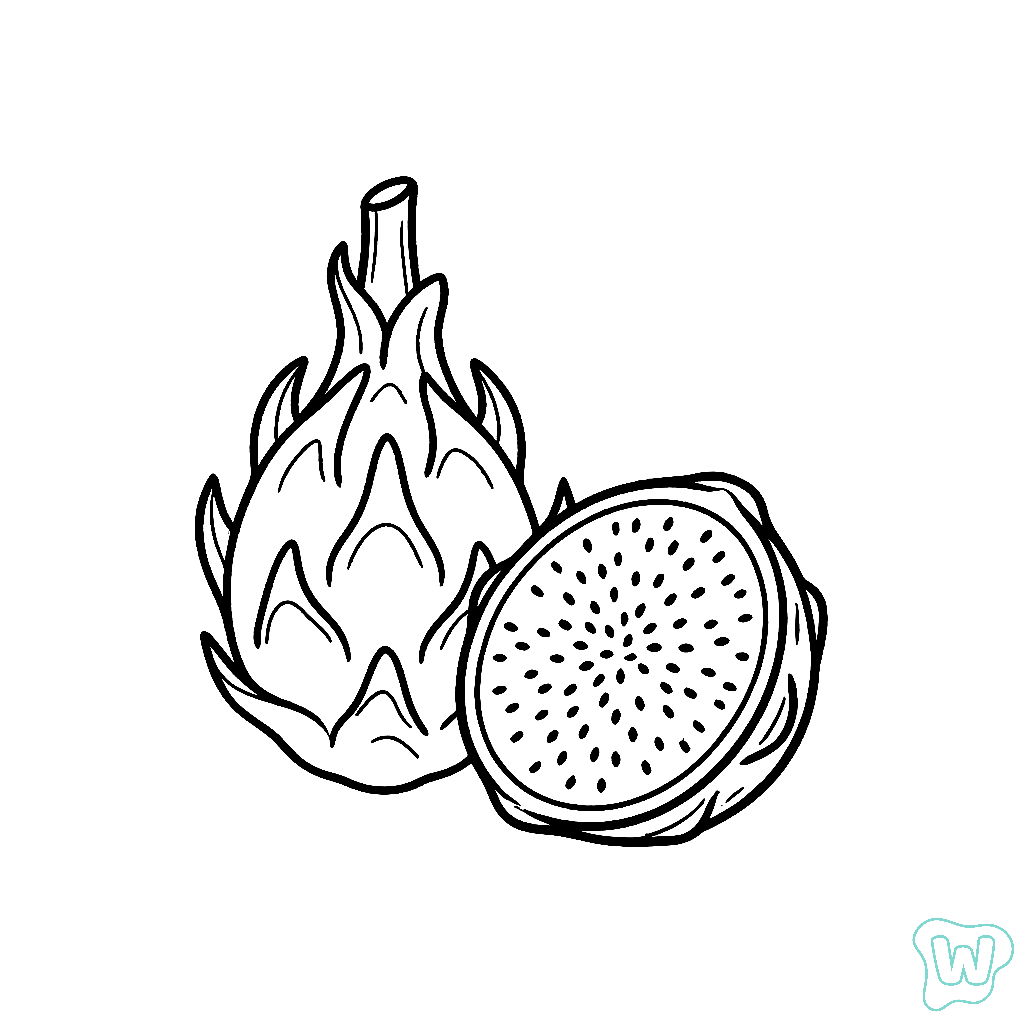 páginas para colorear gratis para adultos Fruta del dragón