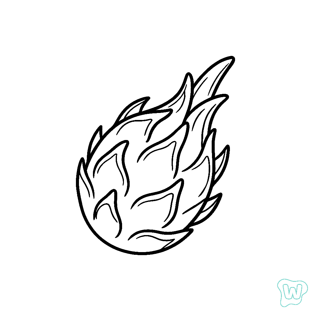 Fruta del dragón para colorear y Imprimir PDF