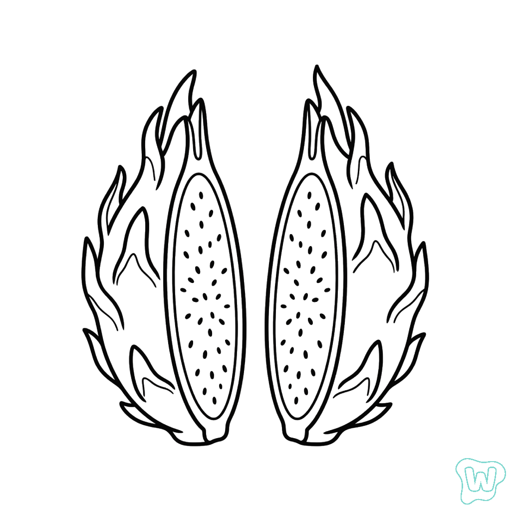 páginas para colorear fáciles de Fruta del dragón