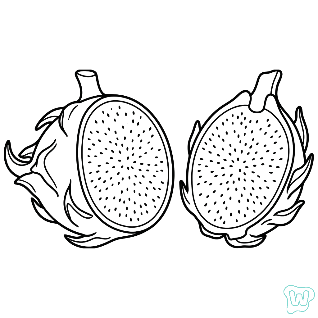 niños Fruta del dragón páginas para colorear