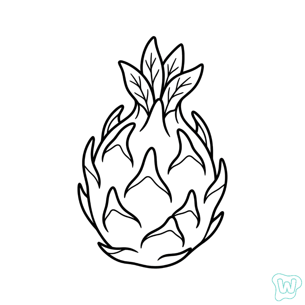 páginas para colorear detalladas de Fruta del dragón