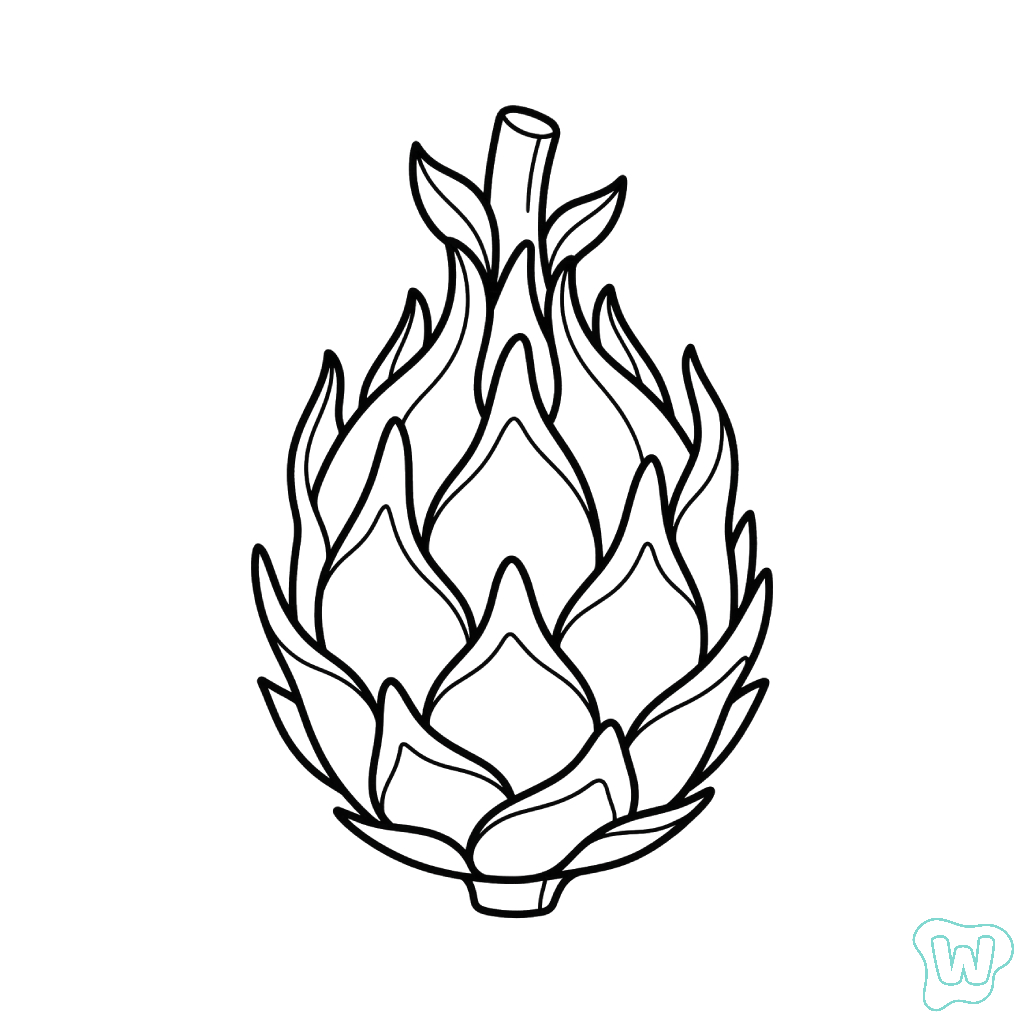 páginas para colorear lindas y fáciles de Fruta del dragón