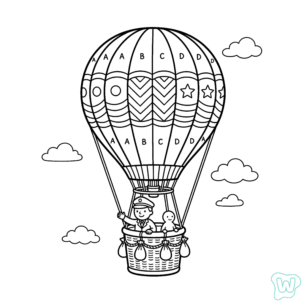 Globo Aerostático para colorear