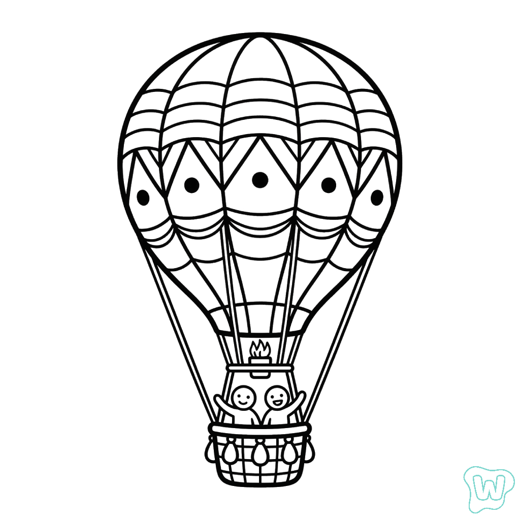 Globo Aerostático páginas para colorear pdf