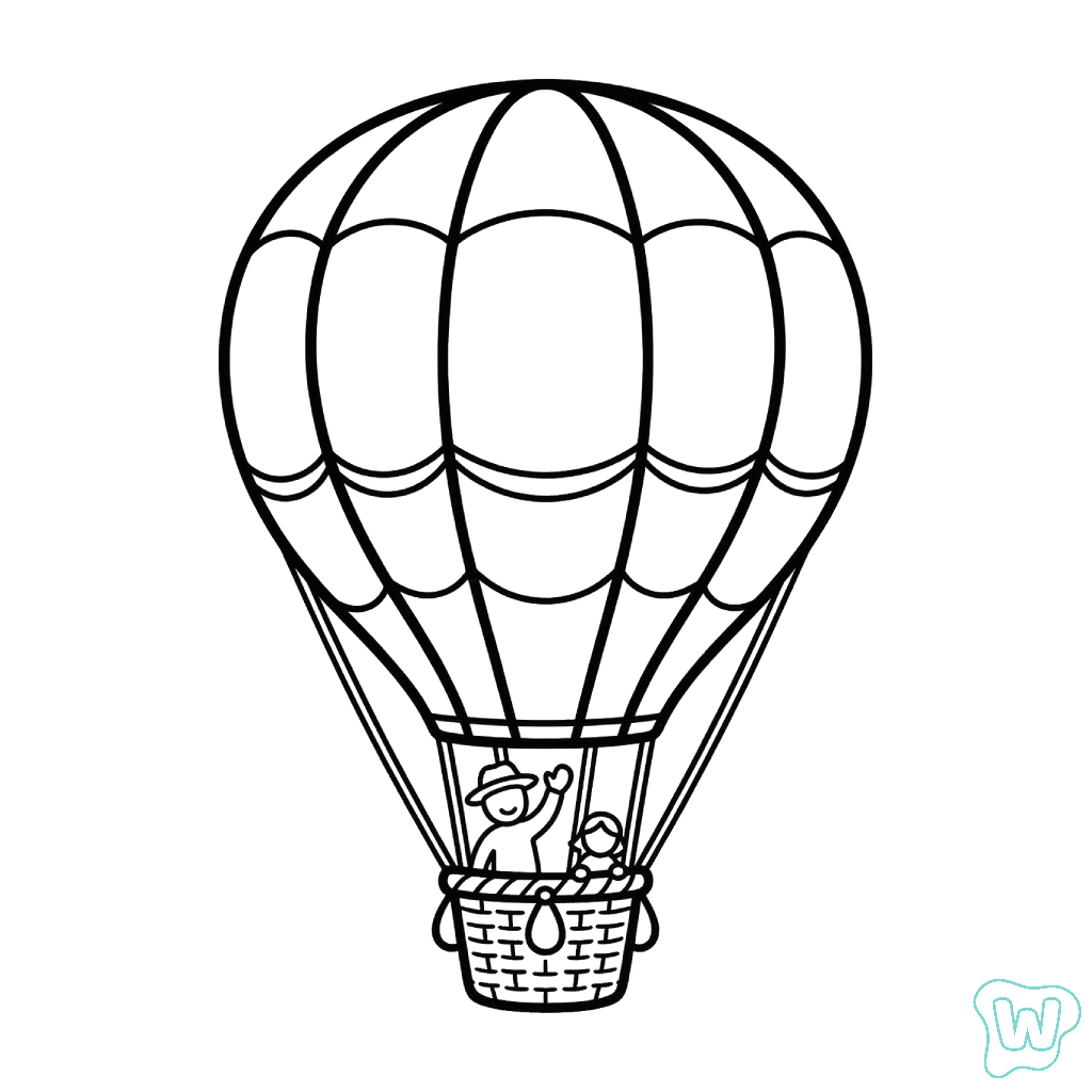 páginas para colorear imprimibles Globo Aerostático para adultos