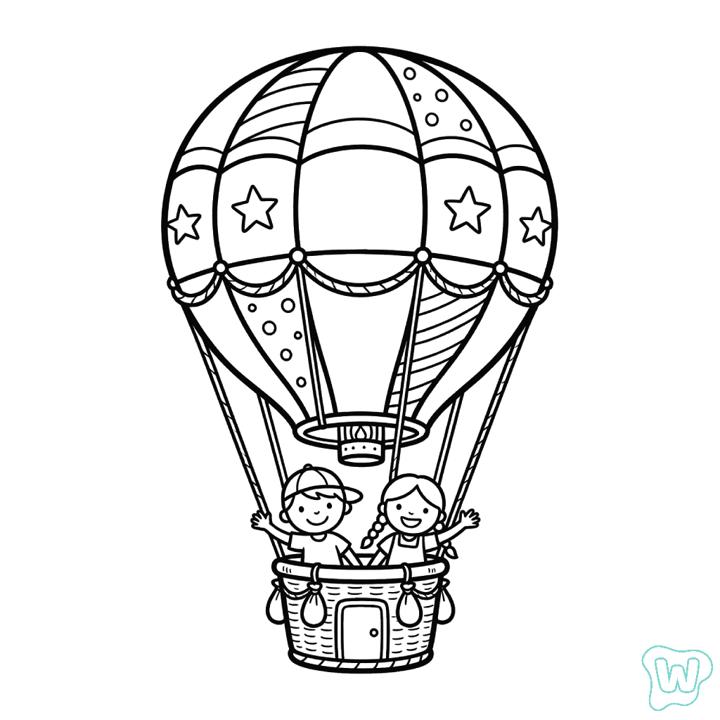 Globo Aerostático páginas para colorear de adornos