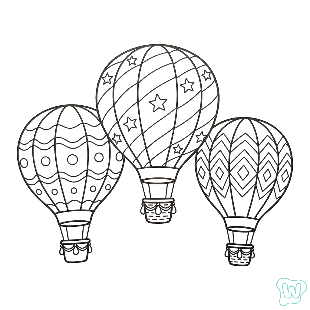 Globo Aerostático dibujos para colorear y Imprimir PDF gratis