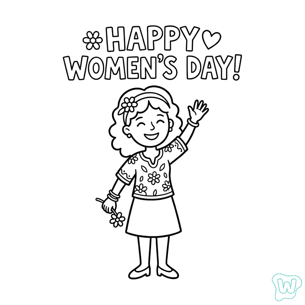 Happy Women’s Day dibujos para colorear