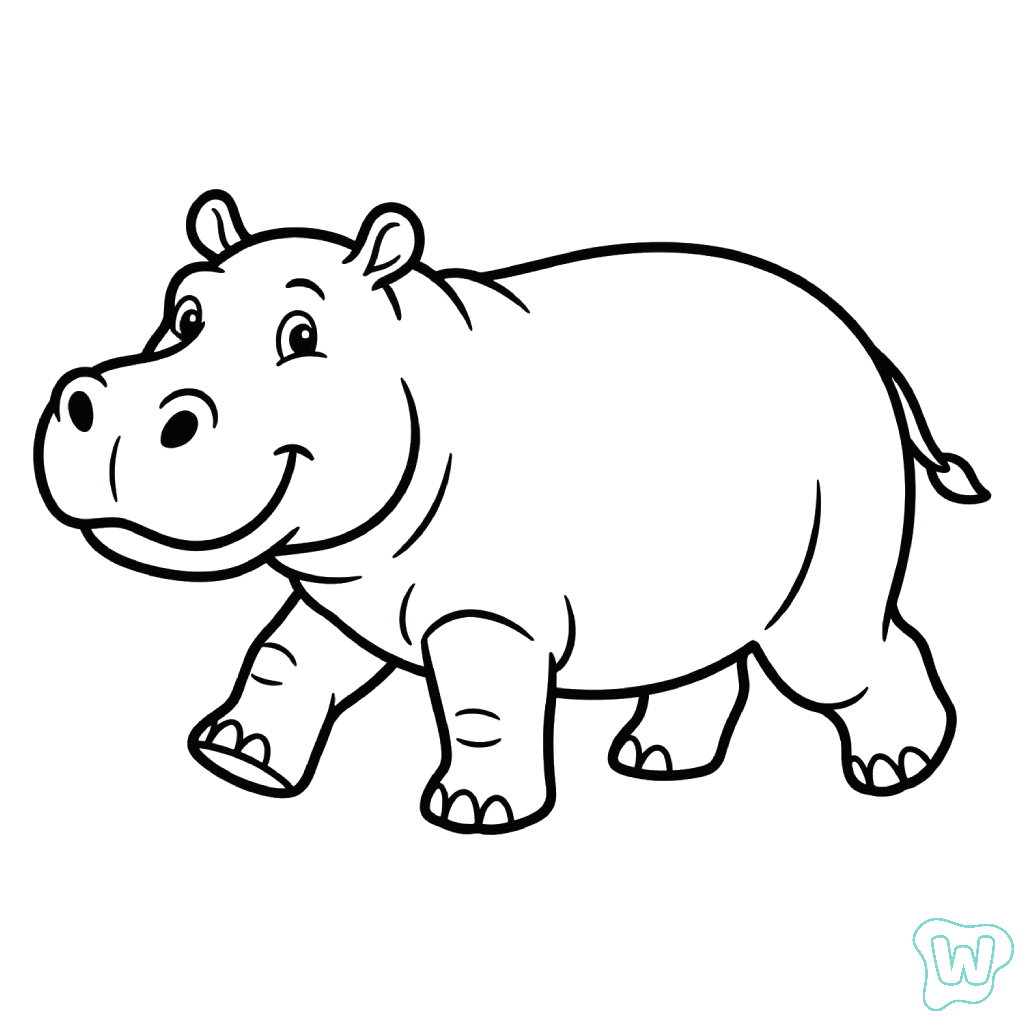 Hipopótamo dibujos para colorear