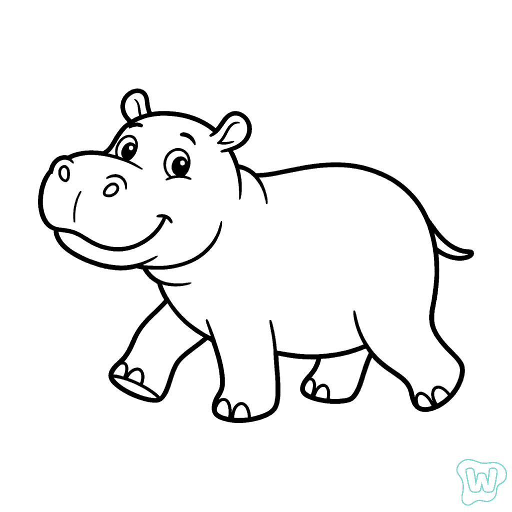 Hipopótamo páginas para colorear para adultos