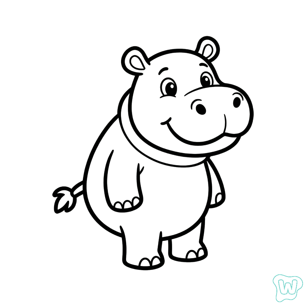 lindas páginas para colorear Hipopótamo