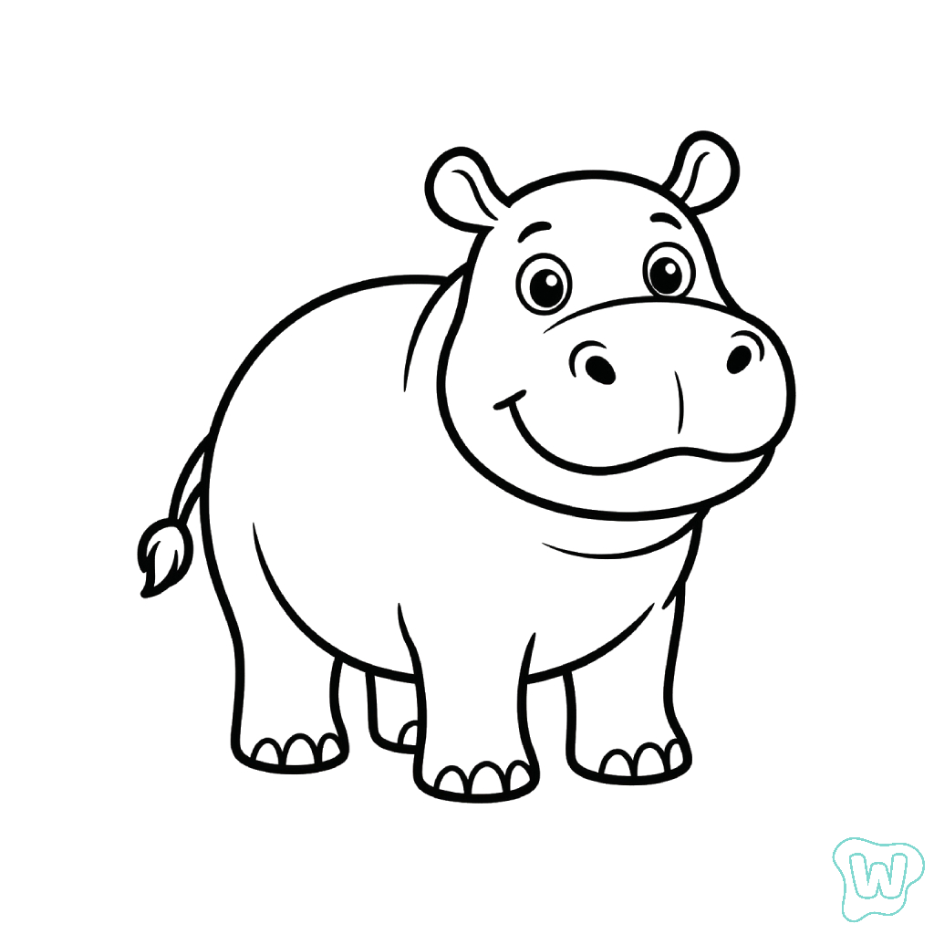 colorear páginas de Hipopótamo
