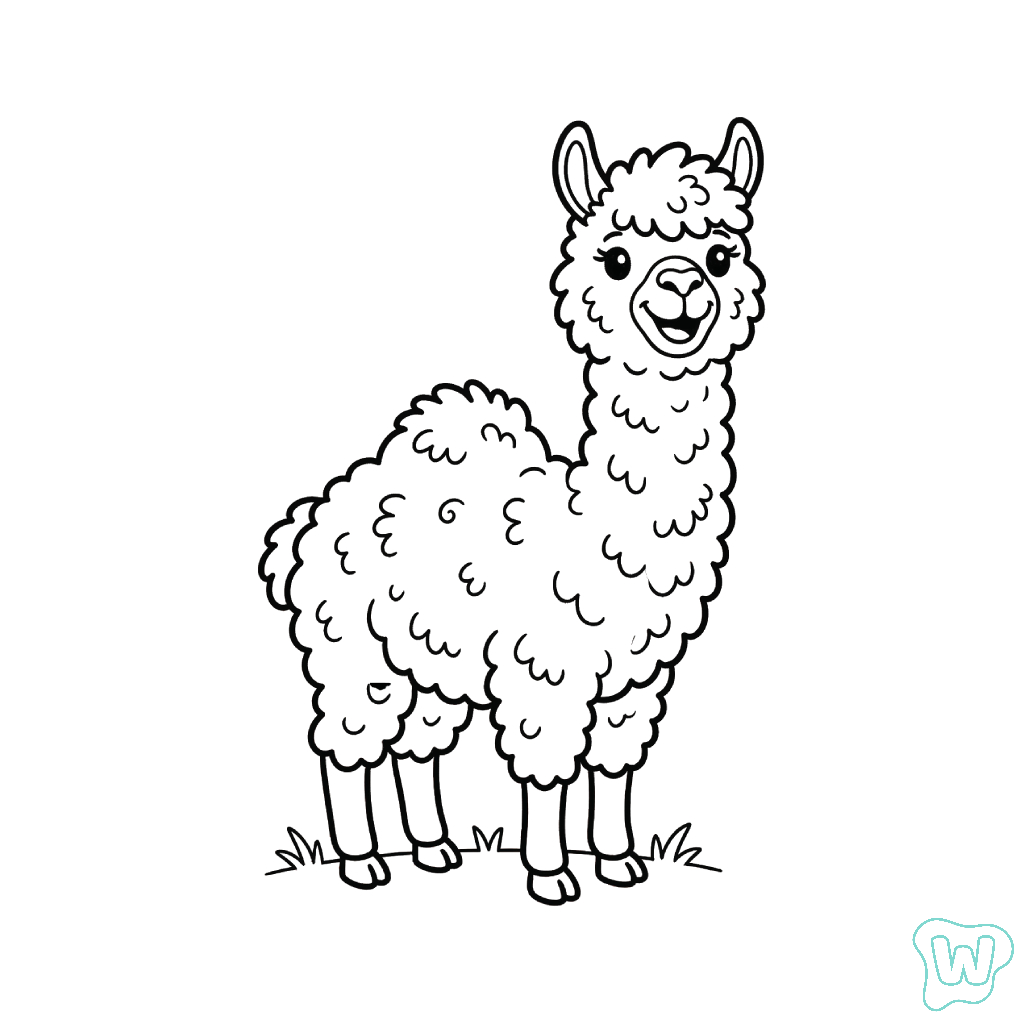páginas para colorear detalladas de La Alpaca