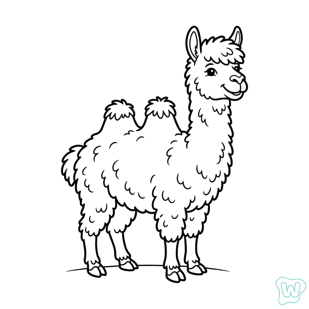 La Alpaca para colorear gratis