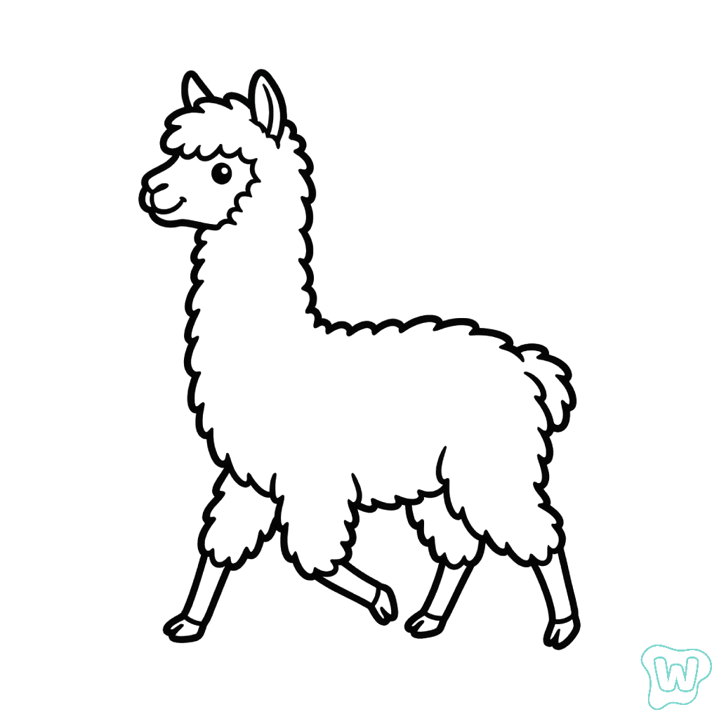 páginas para colorear La Alpaca imprimibles gratis