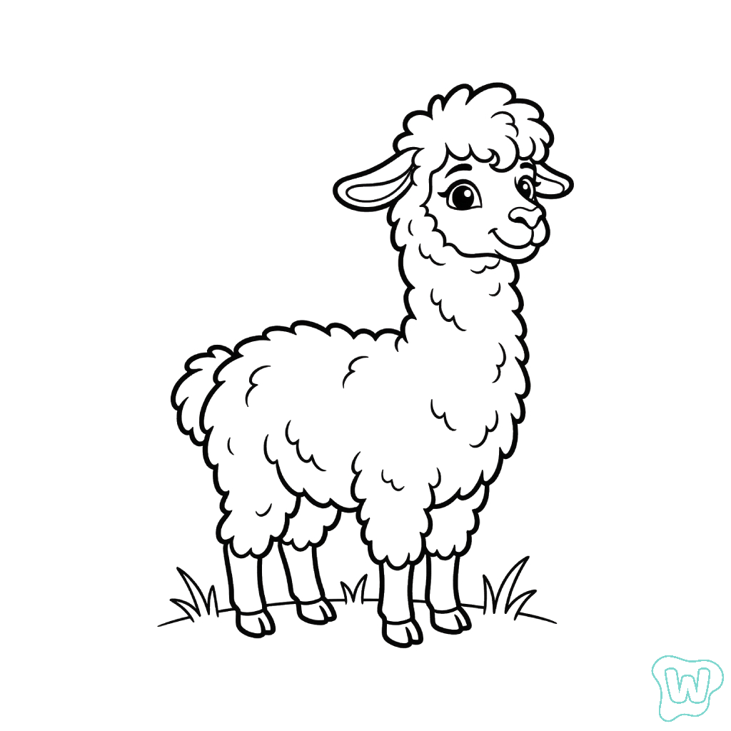 La Alpaca dibujos para colorear