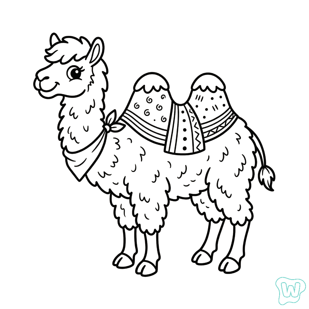 páginas para colorear gratis La Alpaca pdf