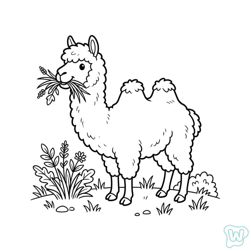 páginas para colorear detalladas de La Alpaca 1