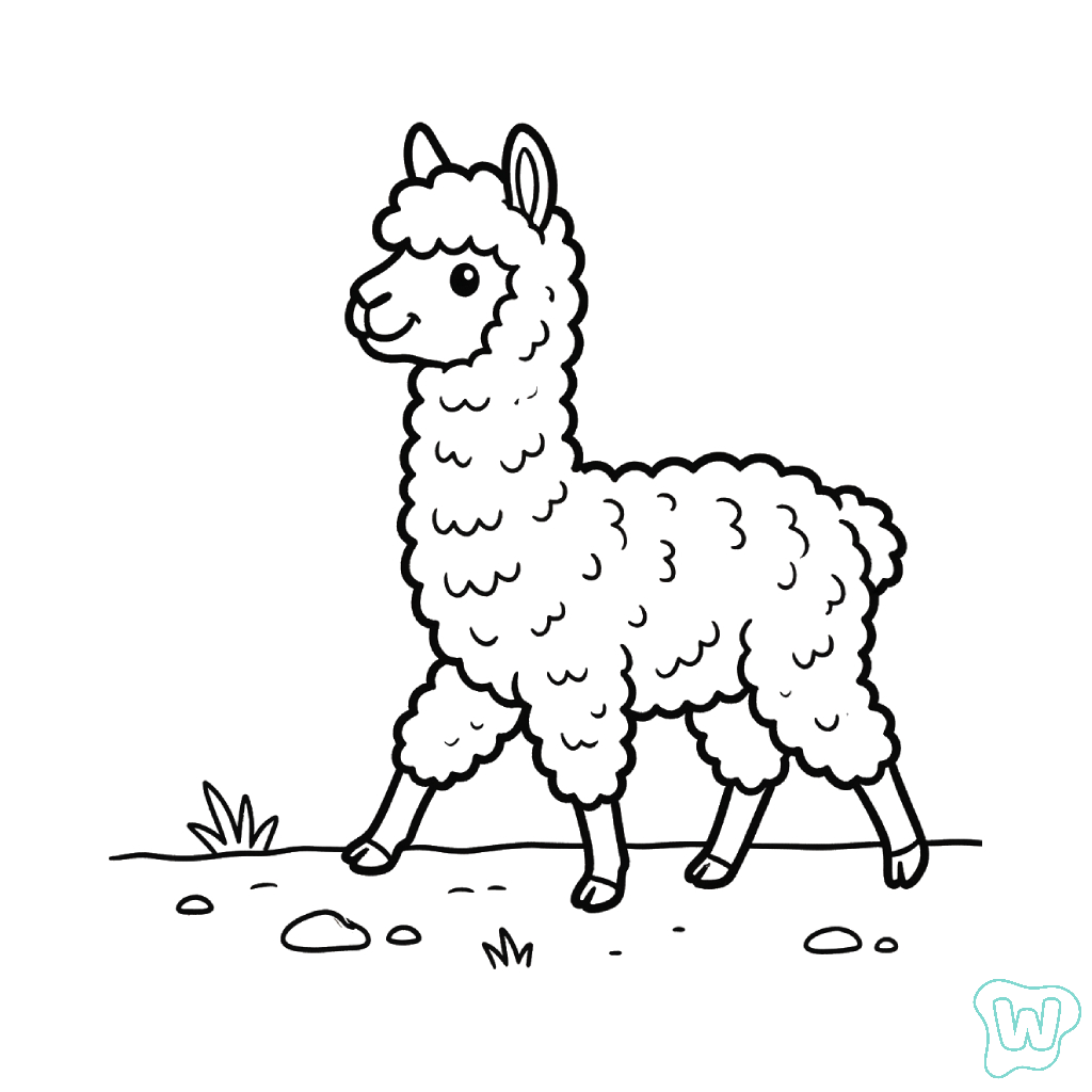 dibujos para colorear La Alpaca