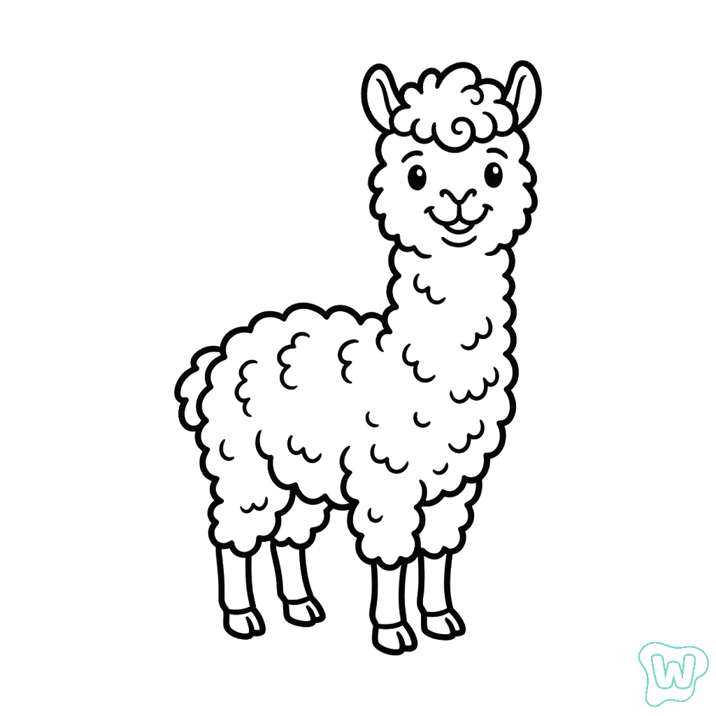 páginas para colorear gratis para adultos La Alpaca
