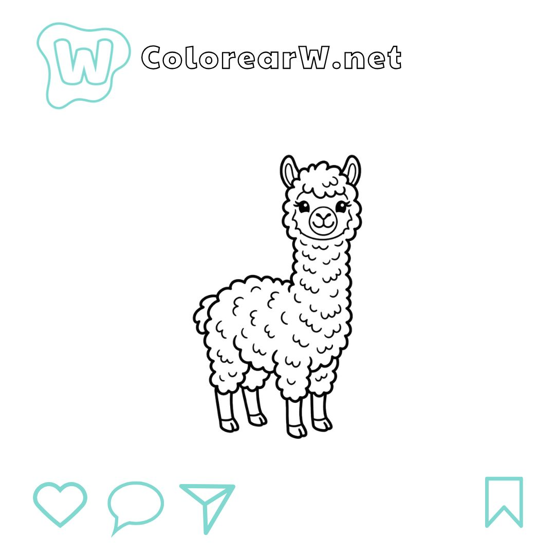 La Alpaca para colorear (PDF para imprimir gratis) thumbnail
