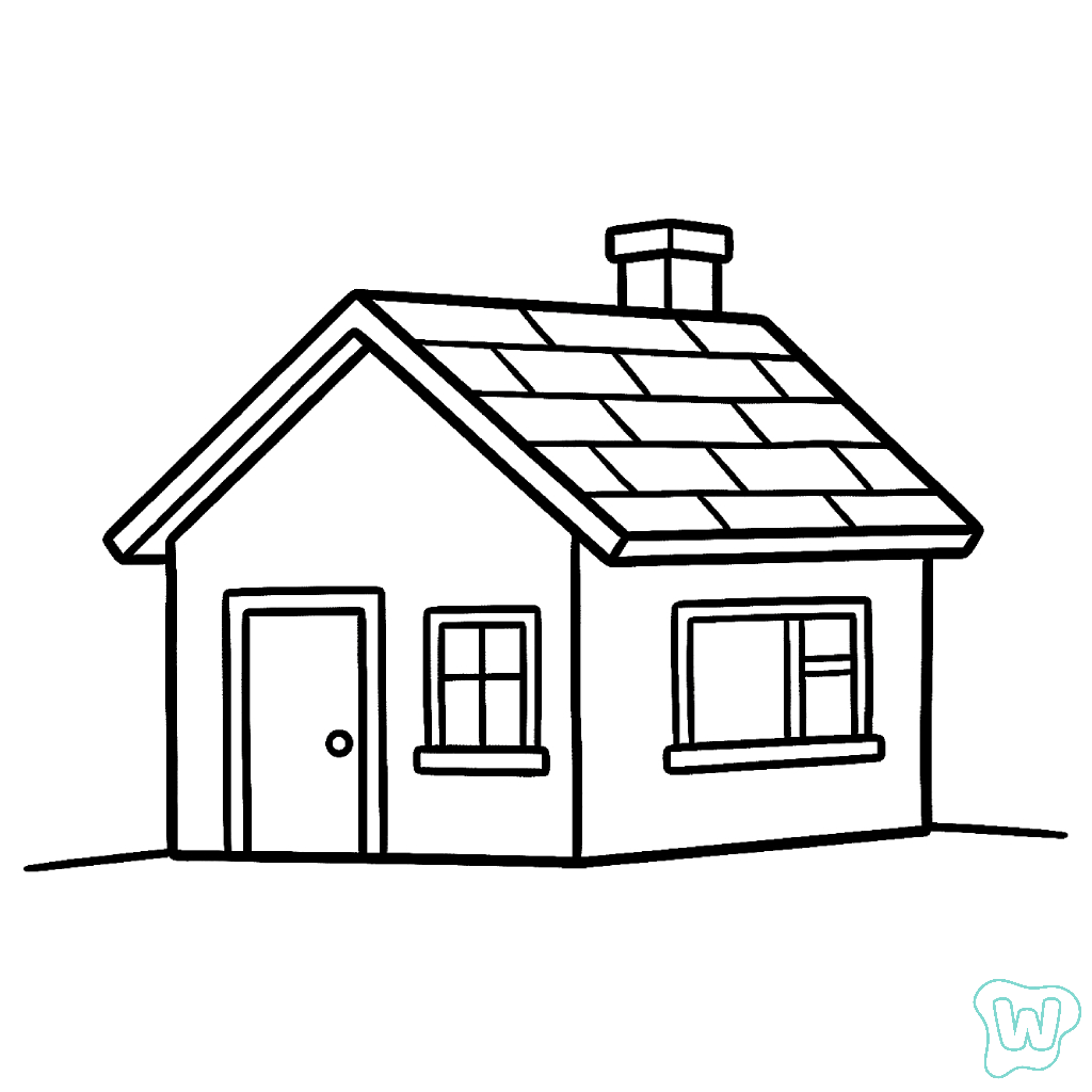 La Casa páginas para colorear fáciles