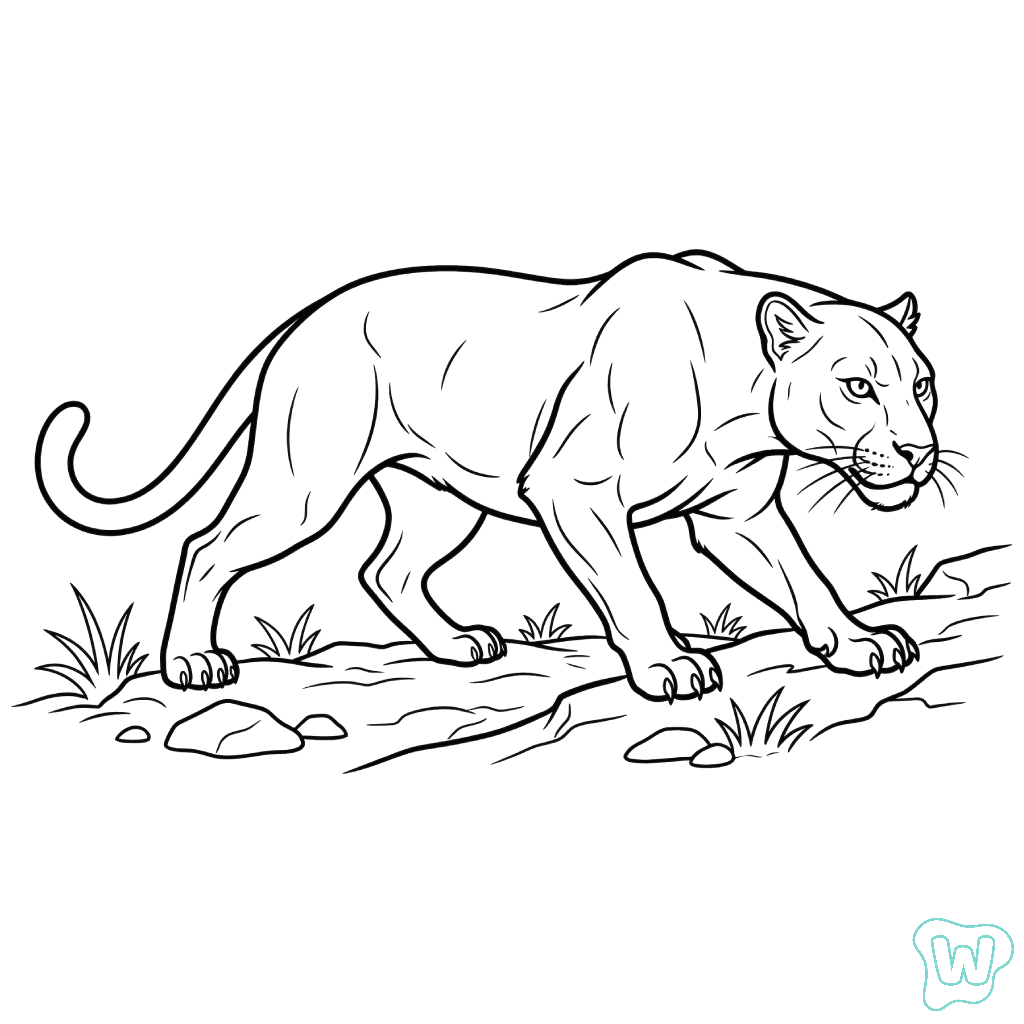 páginas para colorear fáciles de Leopardo