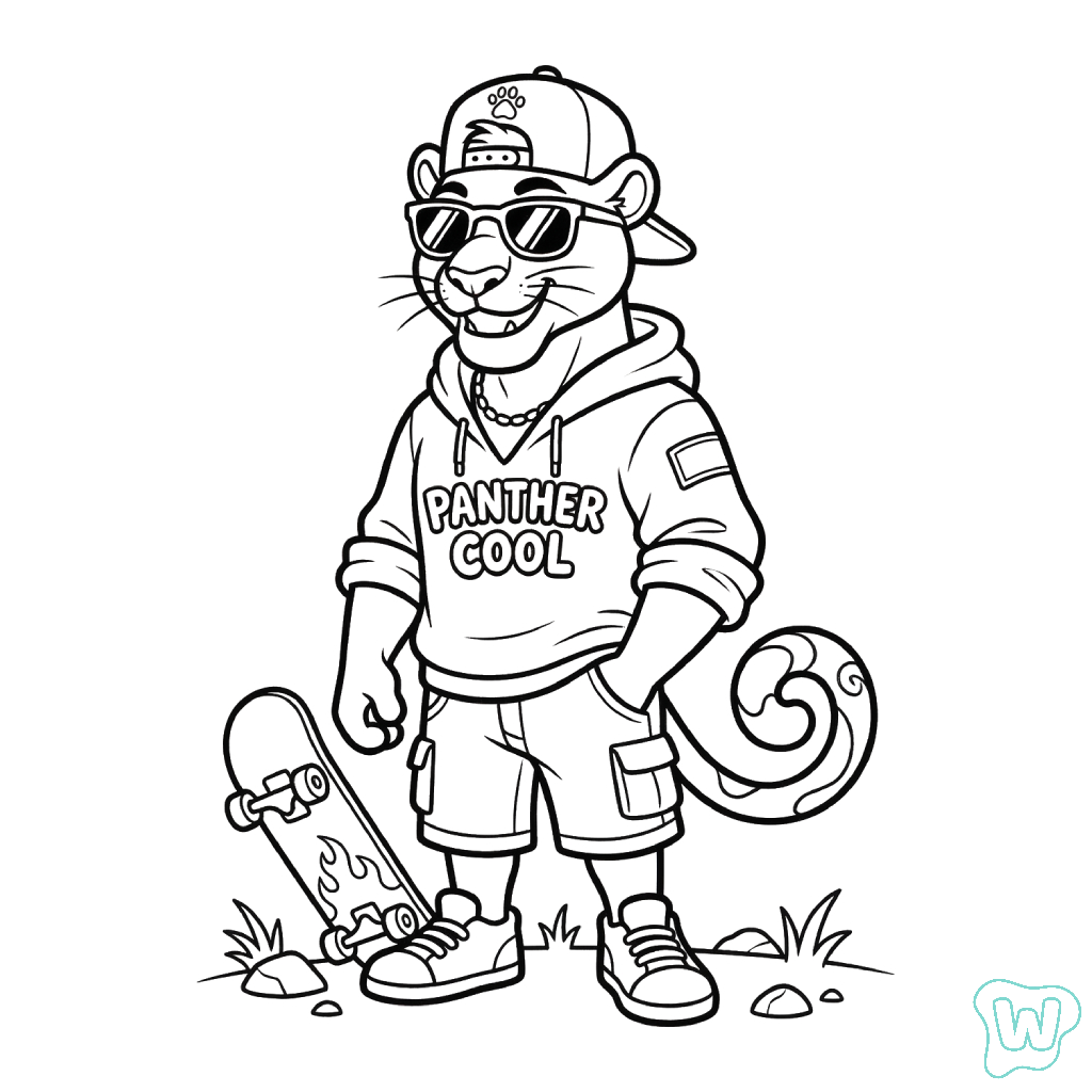 páginas para colorear kawaii lindas Leopardo