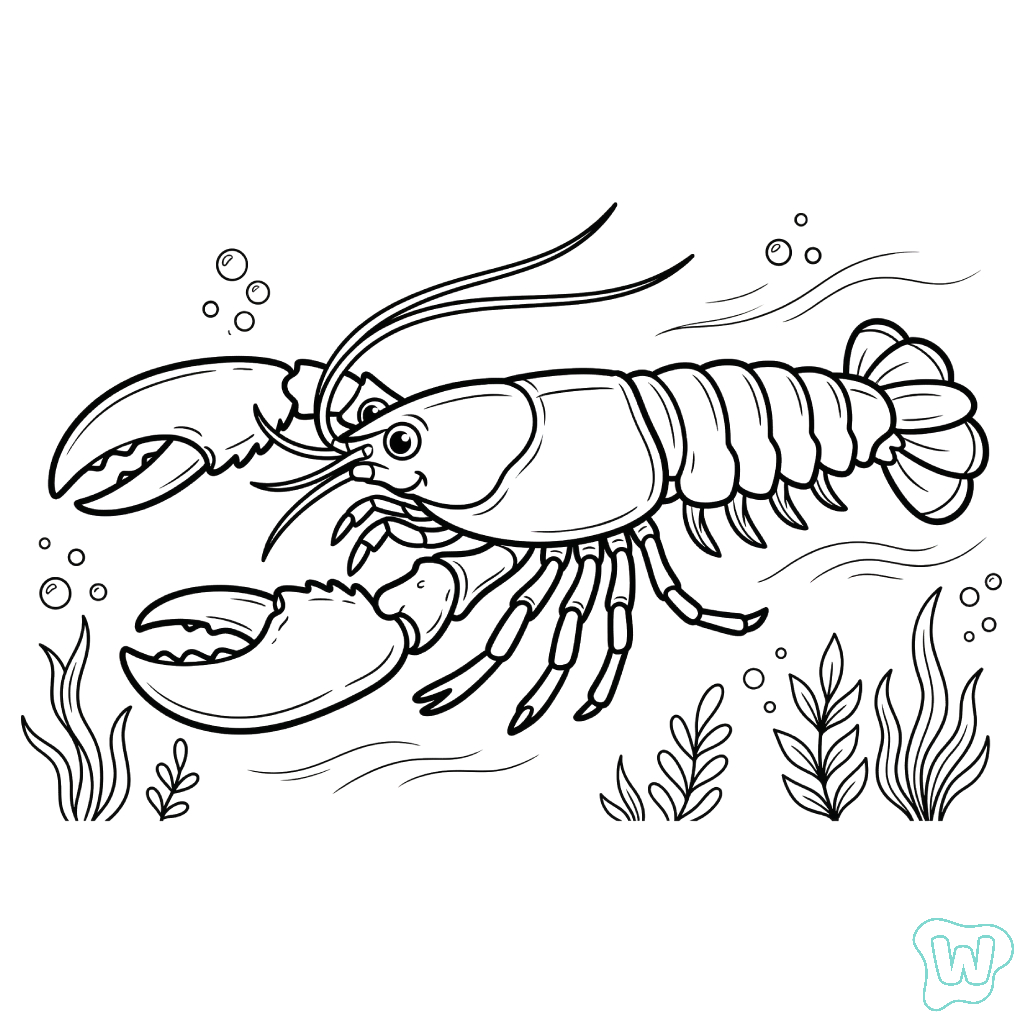 divertidas páginas para colorear Lobster