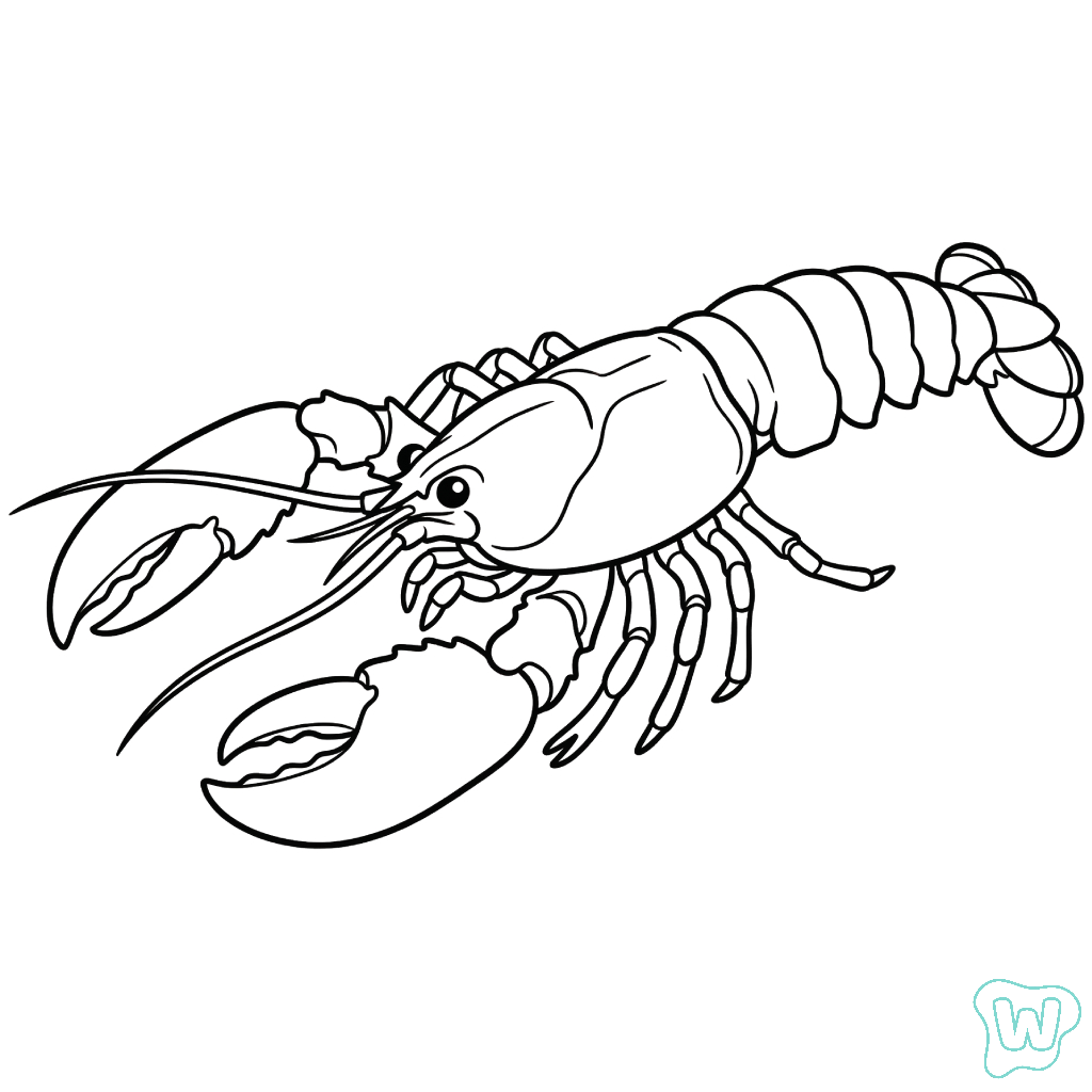 Lobster páginas para colorear para adultos fáciles