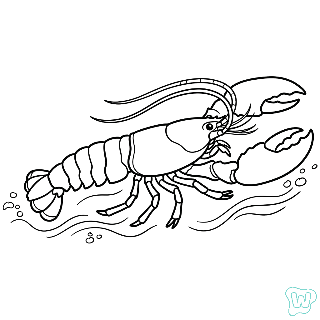 Lobster páginas para colorear pdf 1