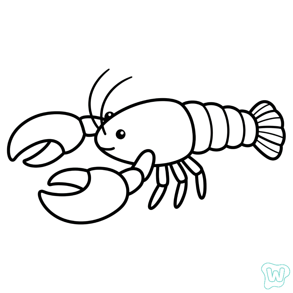 páginas para colorear lindas y fáciles de Lobster