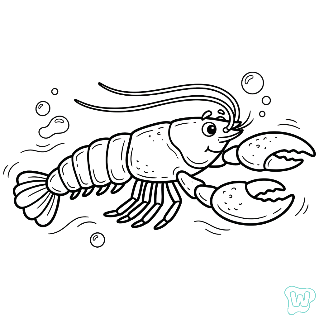 páginas para colorear fáciles de Lobster