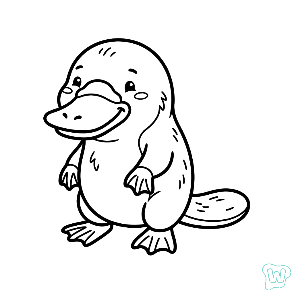 colorear y Imprimir PDF gratis Ornitorrinco