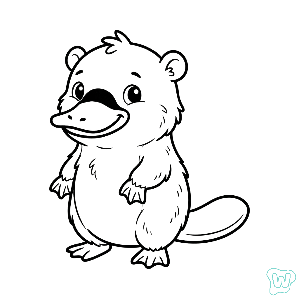 páginas para colorear Ornitorrinco imprimibles gratis 1