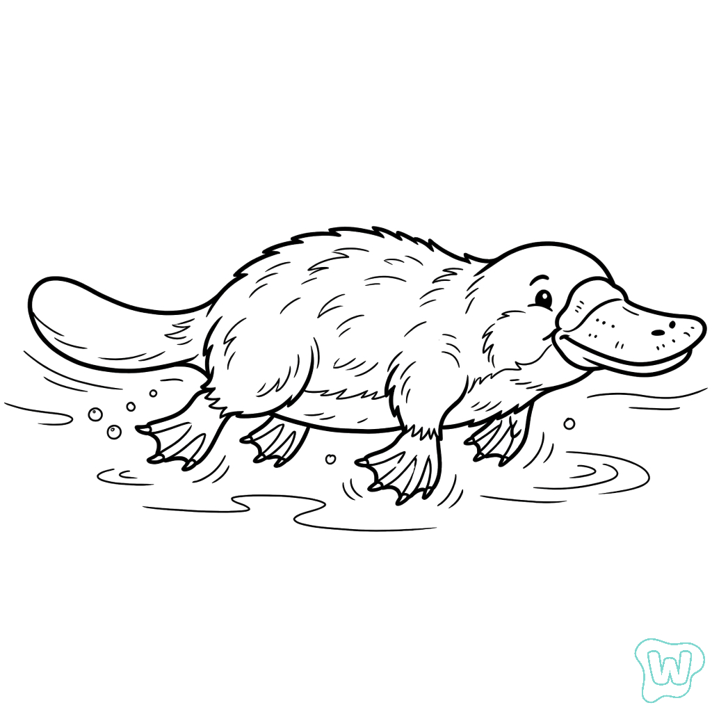 páginas para colorear Ornitorrinco imprimibles gratis 2
