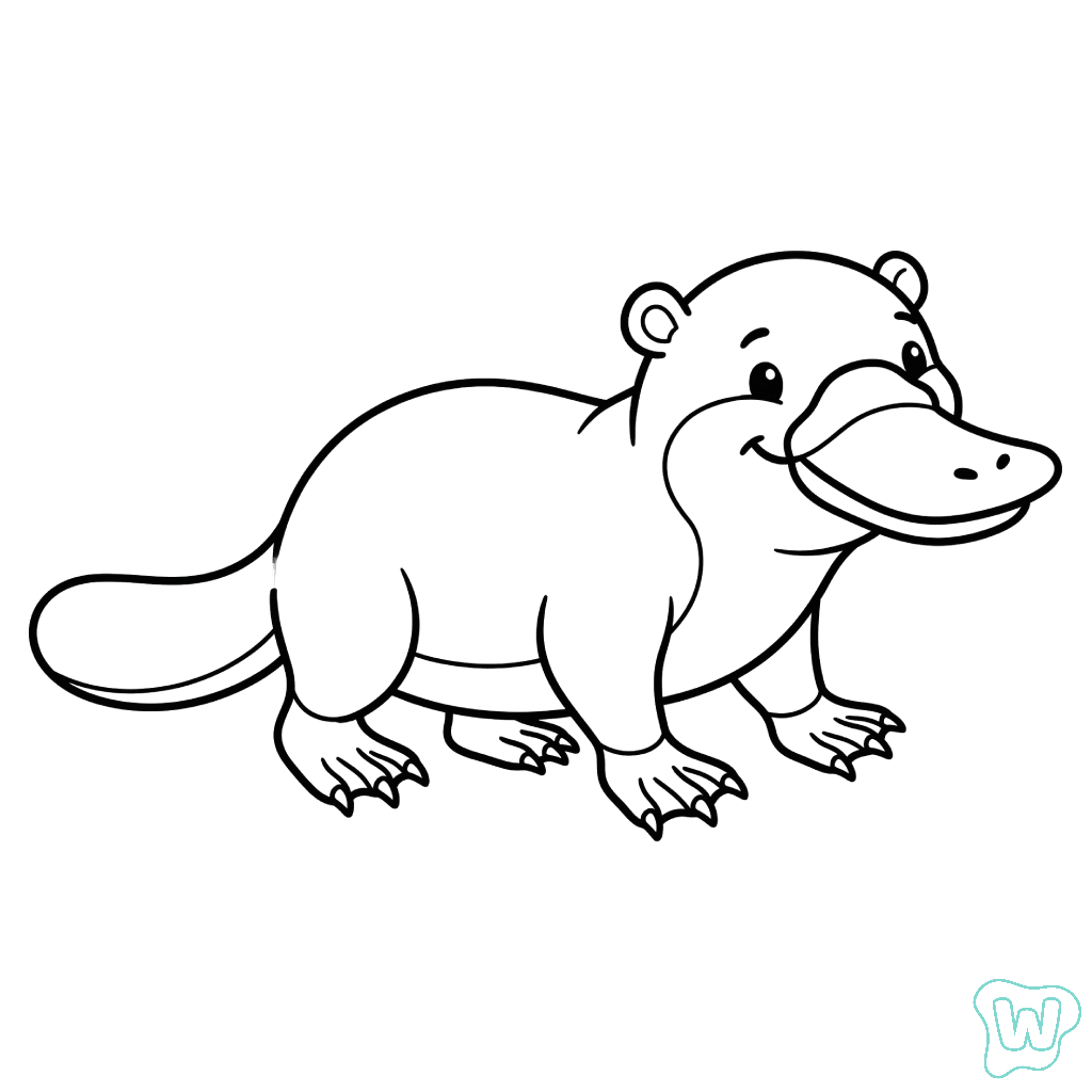 Ornitorrinco páginas para colorear fáciles