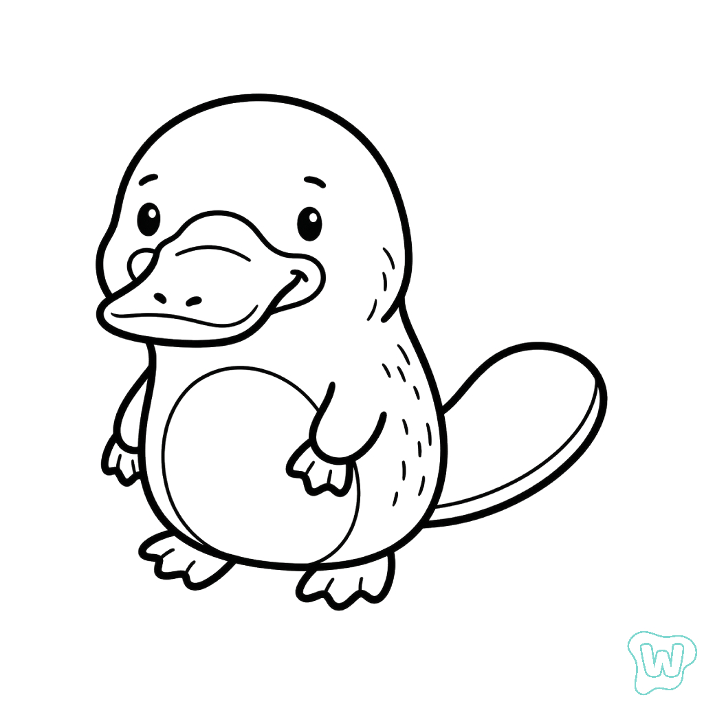 páginas para colorear detalladas de Ornitorrinco para adultos