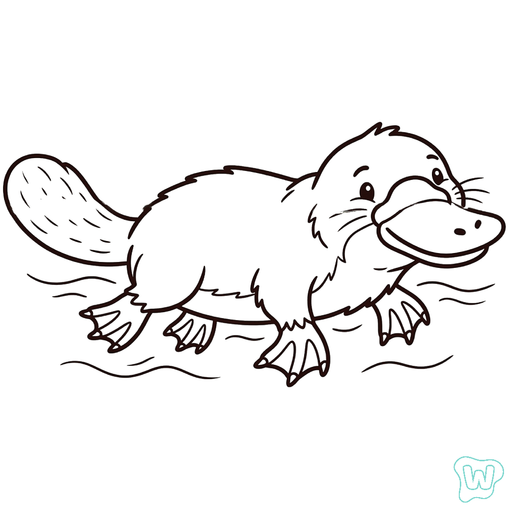 Ornitorrinco para colorear