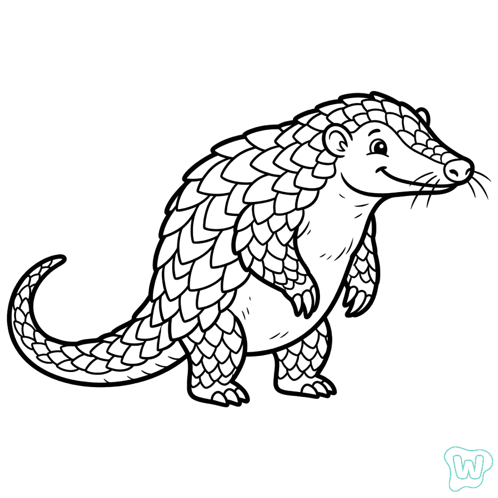 Pangolín adornos para colorear